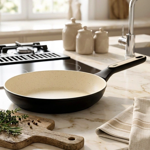Non-stick granite surface for cooking with minimal fat