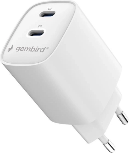 Two USB‑C ports for charging two devices