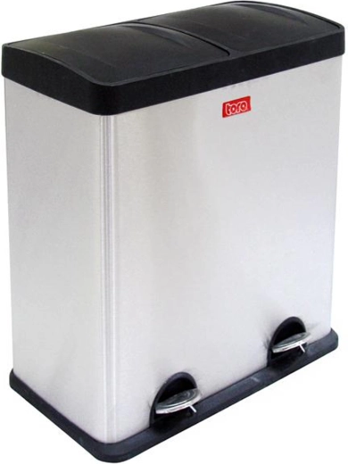 Stainless steel pedal bin for sorted waste TORO 60 l