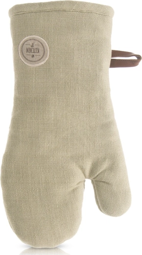 Cotton kitchen oven mitt with magnet green GREENISH 32 cm