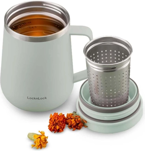 LocknLock Metro Tea thermal mug with handle 400 ml, mint