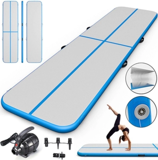 Inflatable gymnastic airtrack mat 400 × 100 × 10 cm – blue