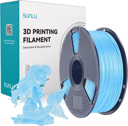 Sunlu PLA блестящ (Twinkling) филамент лъскаво син 1,75 mm 1 kg