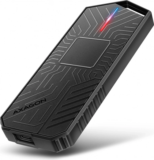 Геймърски алуминиев корпус AXAGON USB‑C 3.2 Gen 2 за M.2 NVMe/SATA SSD