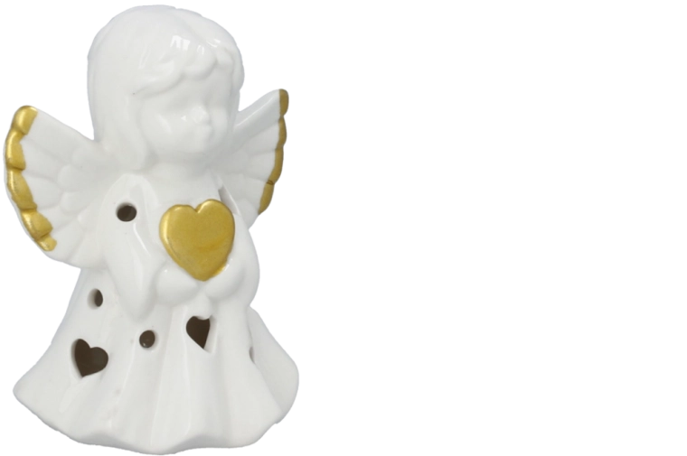 Christmas ceramic angel figurine with LED lighting - 1 piece