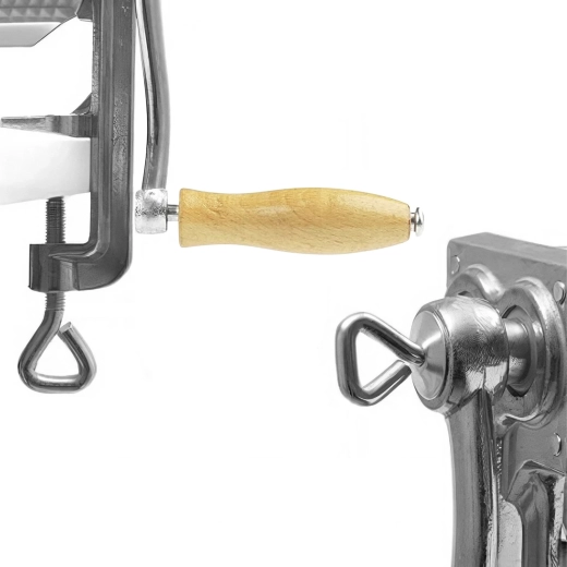 Crank with a wooden handle