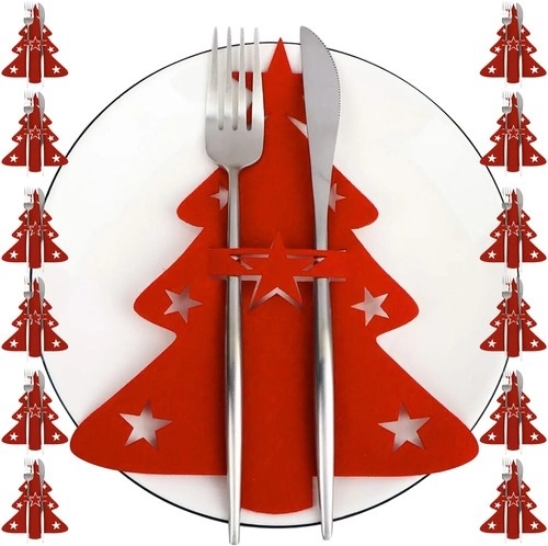 Cutlery holder case in the shape of a Christmas tree Ruhhy (12 pcs)