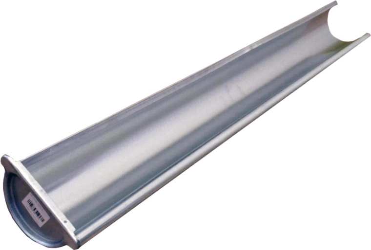 Left end gutter 250 mm, length 1 m, galvanized steel