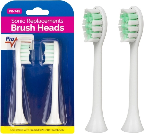 Promedix резервни глави за електрическа четка за зъби PR-740, 2 бр., бели