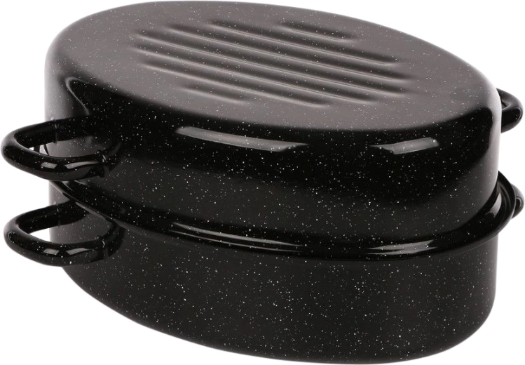 Silesia enamel roaster with lid 2.8 L, diameter 30 cm