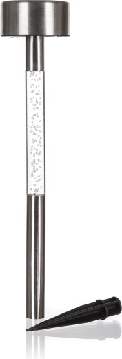 Neon stainless steel solar garden light, diameter 5.5 cm, height 33 cm