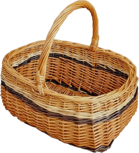PERELKA wicker shopping basket, small, lacquered 36 × 26 × 28 cm