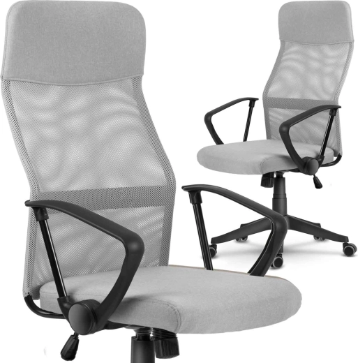 Sofotel Sydney office chair in light gray micro-mesh