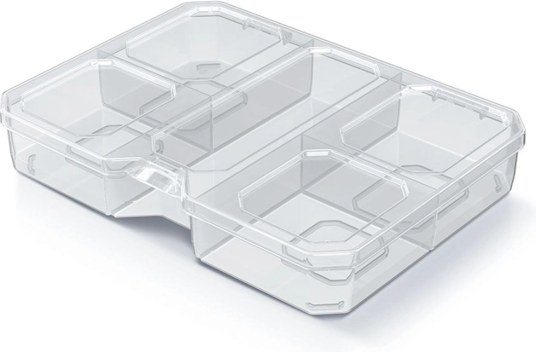 Органайзер SQR box 19,3 × 14,7 × 3,5 см с 5 отделения, прозрачен