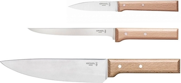 Opinel Parallele комплект кухненски ножове, букова дървесина, 3 бр.