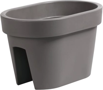Lofly Railing Balcony Planter grey stone 12.3 l