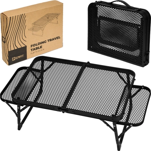 Flip low folding camping table 70 black