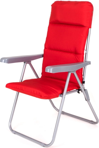LOARA Garden Reclining Chair with Cushioning, Red