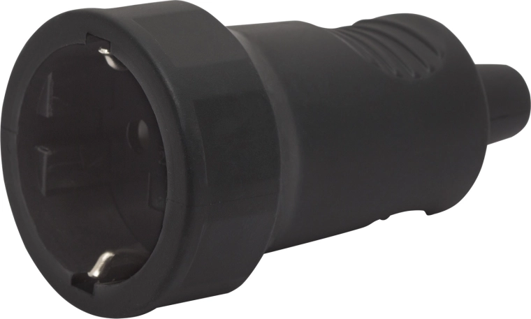 Black Rubber Inline Socket 16 A