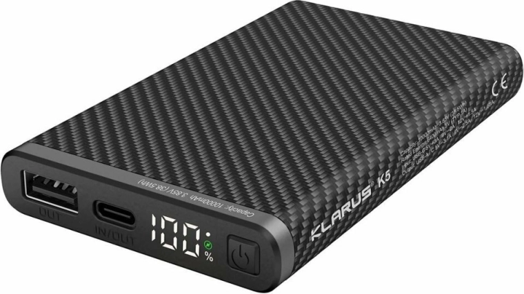 Klarus K5 външна батерия 10000 mAh с бързо зареждане и LED дисплей