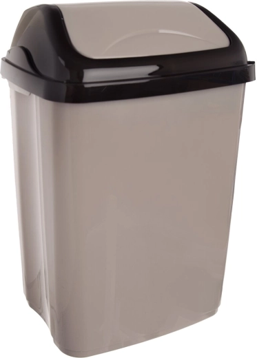 Vittario waste bin with swing lid 26 l, coffee brown