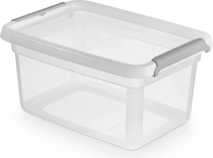 Basestore plastic container with lid and snap clips, 1.5 L