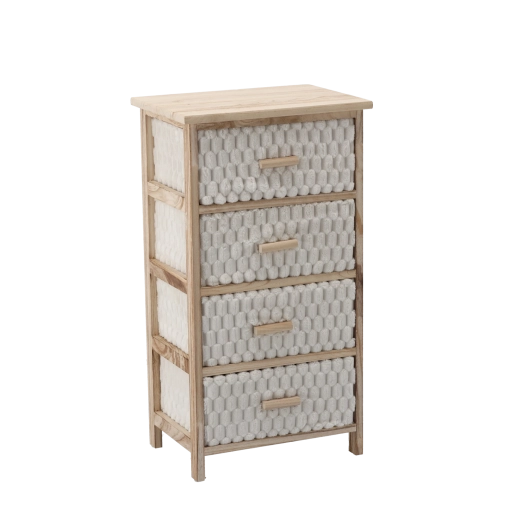 Practical chest of drawers with 4 fabric drawers