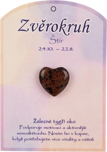 Natural Iron Tiger’s Eye Stone Heart – Scorpio