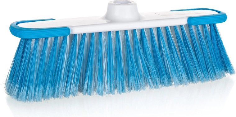 Broom 32 cm with coarse thread EXCLUSIVE, blue-white plastic