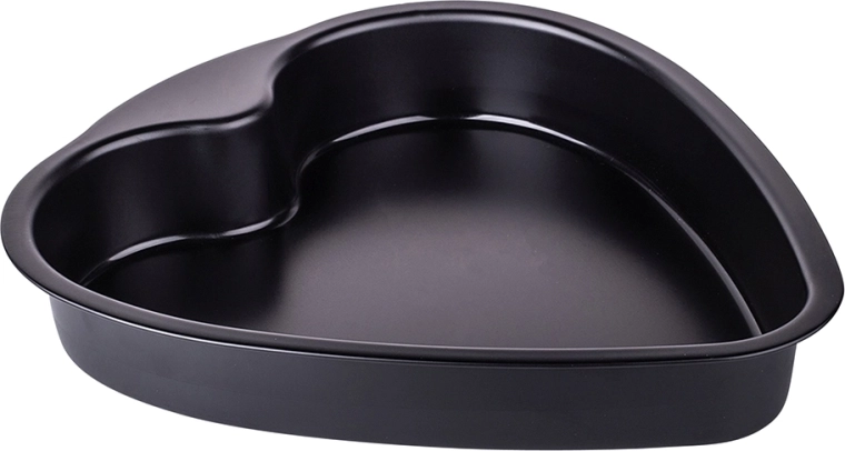 Heart-Shaped Baking Pan with Non-Stick Coating, Black