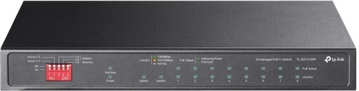 Суич 10× GE с PoE+/PoE++