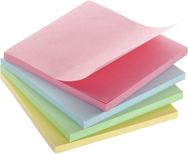 Self-adhesive sticky notes 7.5 × 7.5 cm, assorted colors (4 × 50 pcs)
