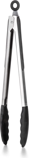 Stainless Steel Cooking Tongs with Silicone Tips 30.5 cm Culinaria Black