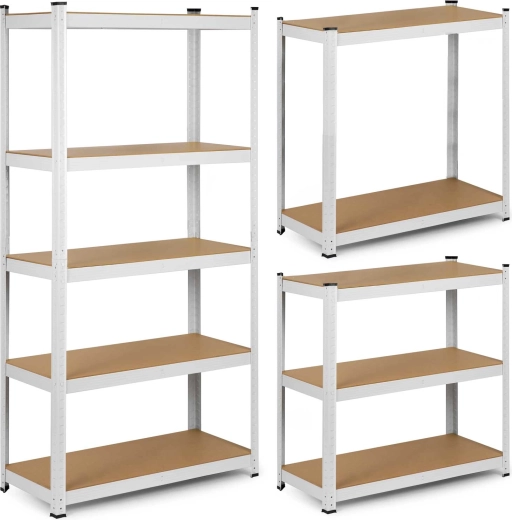 Метален стелаж Humberg 180 × 90 × 40 см, бял