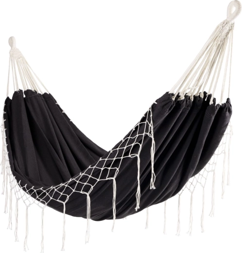 Two-person garden hammock boho, graphite 200 × 150 cm - 1 piece