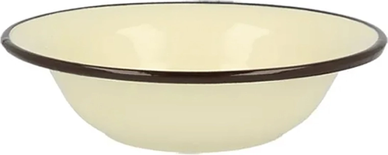 Enamel bowl Silesia Rybnik 0.55 l, diameter 18 cm, cream