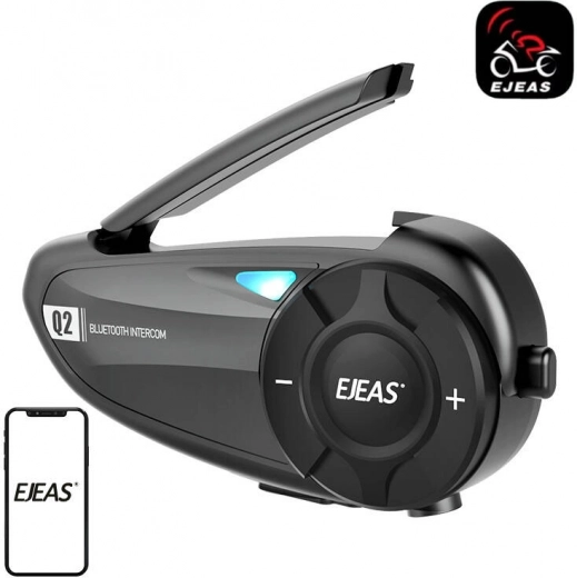 Мотоциклетен интерком EJEAS Q2 с Bluetooth 5.1 и шумопотискане