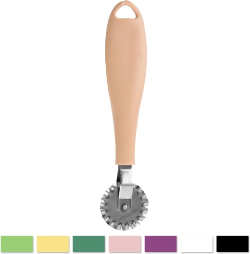 Dough pastry wheel cutter with plastic handle and metal wheel 3.3 cm (assorted colors)