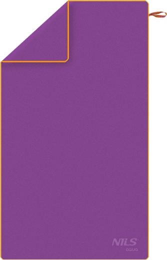Quick-drying microfiber towel NILS aqua NAR12 purple–orange 180 × 100 cm