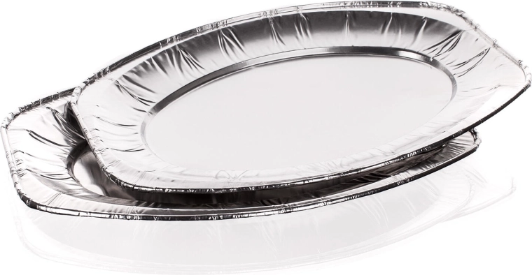 Serving oval aluminum tray 33.5 × 23.5 cm (2 pcs) HAPPY GREEN