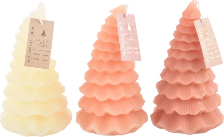 Decorative candle in the shape of a Christmas tree, 18 cm (3 variants)