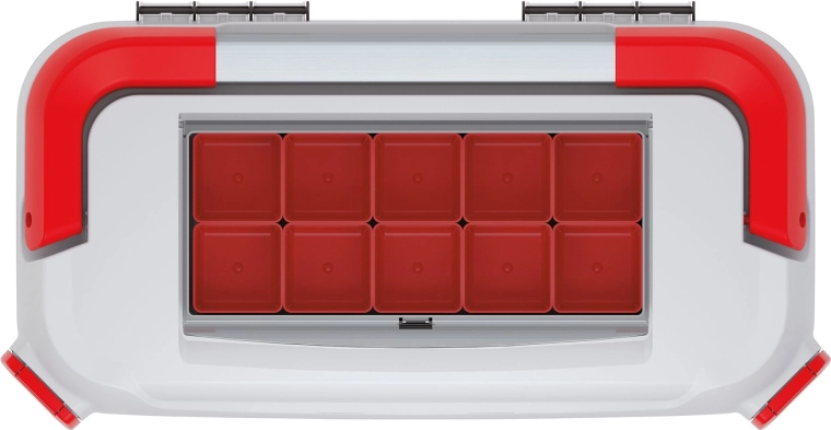Integrated organizer with transparent lid