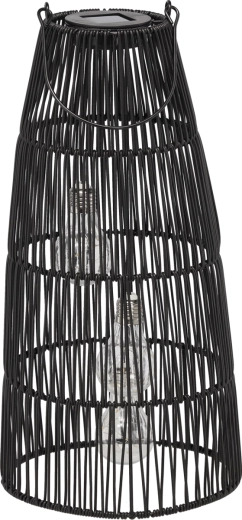 Solar metal lantern black 47 cm
