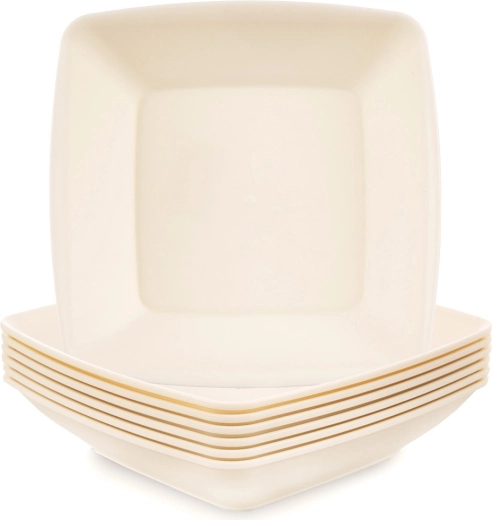 Deep plastic plates SANDY 17.5 cm, 500 ml, 6 pcs