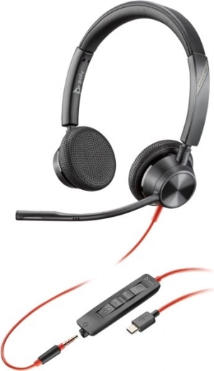 Poly Blackwire 3325 Headphones with USB-C/A Adapter