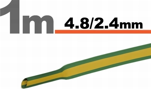Термоусвиваема тръбичка жълто-зелена 4,8/2,4 mm