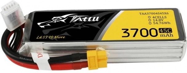 Tattu LiPo Battery 3700 mAh 14.8 V 45C 4S with XT60 Connector