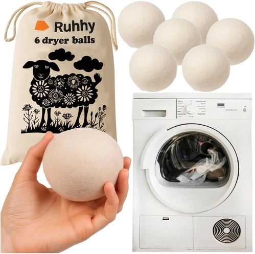 Ruhhy wool dryer balls - 6 pcs