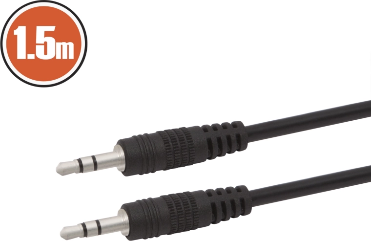 Audio Cable Jack 3.5 mm – Jack 3.5 mm, 1.5 m, Black