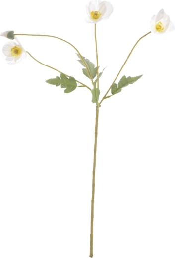 Artificial decorative flower – white poppy 58 cm
